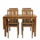 Esstisch mit Stühlen aus Eiche Massivholz Kunstleder Schwarz (5-teilig) Pharao24
