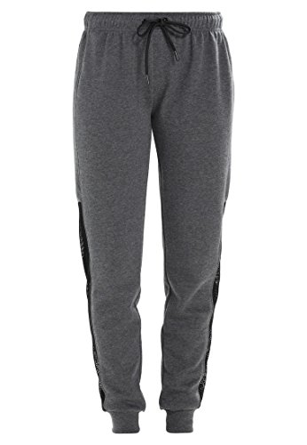 Even&Odd Damen Jogginghose mit Mesh Einsatz - Trendige Sweatpants mit hohem Anteil Baumwolle - Sporthose lang für Fitness Training, Yoga & Pilates