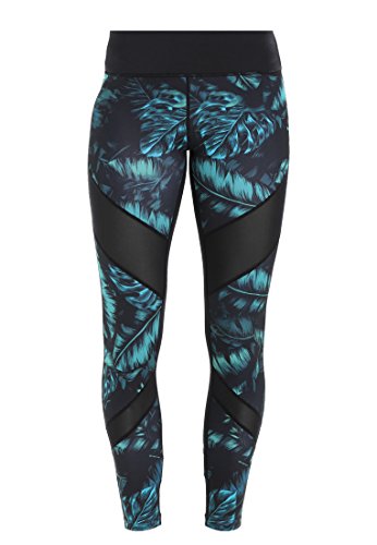 Even&Odd Trainings Tights mit Mesh Einsatz für Damen - Sport Leggings elastisch & figurbetont - Sporthose lang & eng für Fitness, Yoga & Pilates