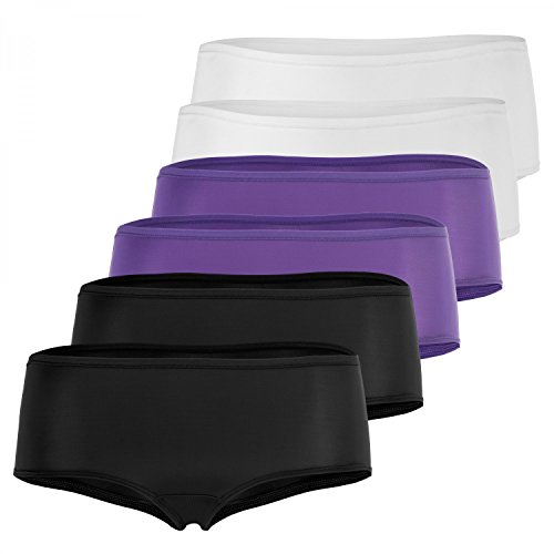 Fabio Farini 6er-Pack Damen Sport Slips Panties aus Kunstfasern für schnelles Trocknen