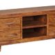 FineBuy Lowboard Massivholz Sheesham Kommode 135 cm TV-Board Ablage-Fach Landhaus-Stil 4 Schubladen 2 Fächer Unikat Echt-Holz Hifi-Rack 57 cm hoch Sideboard Deko Fernsehschrank offen Natur-Produkt