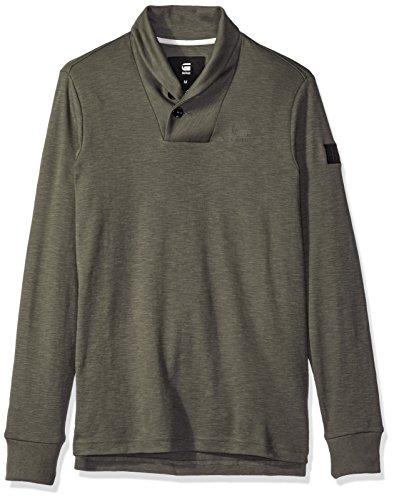 G-Star Raw Men's poult Shawl Collar Pullover, GS Grey/Asfalt, X-Large