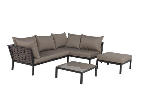 Garden Impressions Sydney Lounge Set 4-teilig, taupe Retro Look