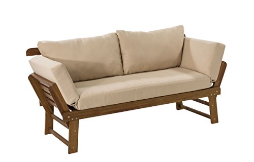 Gartenbank Luise - Liegesofa inkl. Auflagen - Holz - Natur Beige