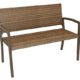 Gartenbank MARBELLA 2-sitzer, Aluminium + Rattan Geflecht, natur bicolor