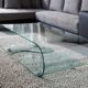 Glastisch Couchtisch auf Rollen, Länge 90 cm, Glasdesign