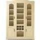 Großer Vitrineschrank "Hermoso III" Glasvitrine, Standvitrine, Schrankvitrine, Schrank, Glasschrank, Regal, Highboard, Aufbewahrung, Schrank, Konsole, Buffet, Buffetschrank, Esszimmer, Wohnzimmer, in Weisstanne Nachbildung, 146x205x40 cm