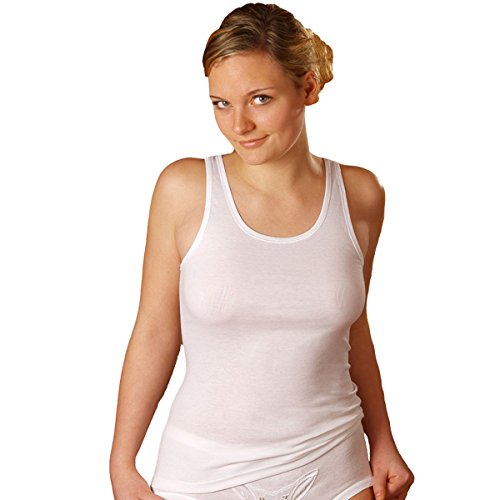 HERMKO 1310 5er Pack Damen Unterhemd aus 100% Baumwolle bis Größe 68/70