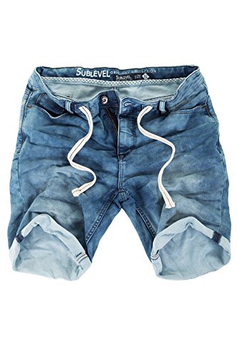 Jogg Jeans Shorts Herren Sublevel Kurze Hose Denim Sommer Jogger Bermuda Chino