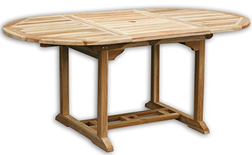 KMH®, Ausziehbarer Teak Gartentisch (120 - 180 x 100cm) (#102111)