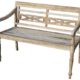 KMH®, Teak 2-sitzer Gartenbank "Harry" (115 cm) im Shabby Chic Stil - whitewashed (#102142)