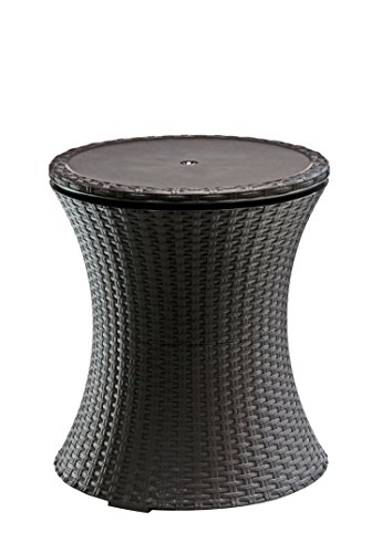 Keter 17194548 CoolBar, Café und Loungetisch, Keter Rattan-Optik, braun, 50 x 50,5 x 41,6 cm