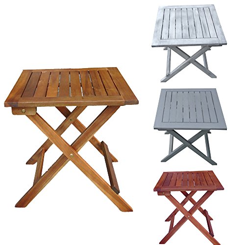 Klapptisch aus Holz "Dionysos" - perfekt für den Balkon oder Camping - Eukalyptus Massivholz - Beistelltisch - Gartentisch - klappbar - vintage - retro - viele Farben - Gitteroptik