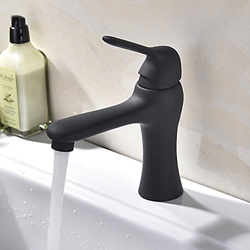 Klassischen Design SUS304 Edelstahl Waschtischarmatur Bad Wasserhahn Einhebel Mischbatterie Waschbecken Armatur Einhandmischer Badarmatur Waschtischbatterie f.Badezimmer WC mit Anschlussschläuchen