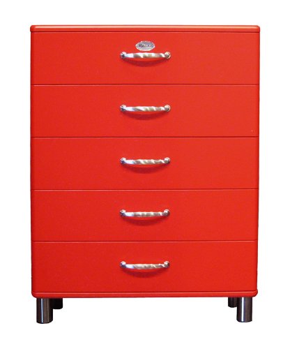 Kommode Malibu 5295 mit 5 Schubladen in rot Sideboard von Tenzo