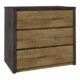 Kommode Selun 04, Farbe: Eiche Dunkelbraun / Grau - 80 x 90 x 43 cm (H x B x T)