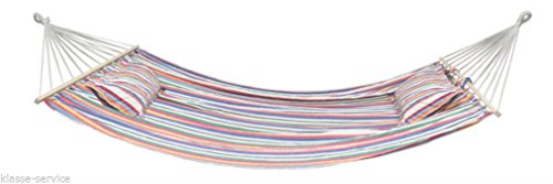 Kronenburg Hängematte Mehrpersonen 220 x 160 cm, 2 Kissen 70 x 40 cm - Belastbarkeit bis 300 kg