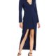 Lavish Alice, Damen Kleid, Navy Plunge Maxi Overlay Langarm Dress