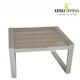 Loungetisch Bassano 49x49x38cm Polywood grau Aluminium gebürstet Gartentisch