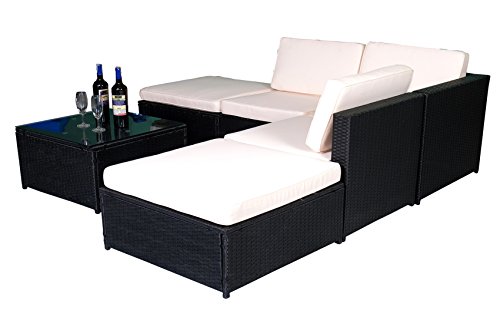 MCombo 6tlg Poly Rattan Gartenmöbel Sitzgarnitur Sitzgruppe Sofa