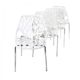 Makika Retro Stuhl Design Stuhl Esszimmerstühle Bürostuhl Wohnzimmerstühle Lounge Küchenstuhl Sitzgruppe 4er Set aus Kunststoff mit Rückenlehne CALUNA in Weiß