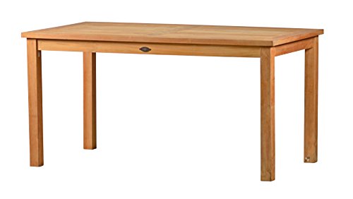 Massiver Gartentisch London aus Teakholz, 120x80cm ✓ Wetterfest ✓ Nachhaltig ✓ Robust | Holztisch als großer Küchen-Tisch, Balkon-Tisch, Terrassen-Tisch | Brauner Teak-Tisch, Esstisch für drinnen & draußen | Rechteckiges Garten-Möbel aus Massiv-Holz