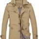 Menschwear Herren Jungen Übergangsjacke Langarm Trenchcoat Mantel Kurzmantel Einreihig Jacke