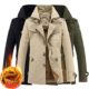 Menschwear Herren Jungen Übergangsjacke Langarm Trenchcoat Winterjacke Wärmemantel Mantel Kurzmantel Einreihig Jack Anzug