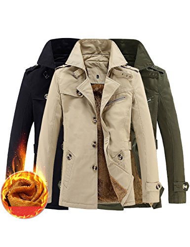 Menschwear Herren Jungen Übergangsjacke Langarm Trenchcoat Winterjacke Wärmemantel Mantel Kurzmantel Einreihig Jack Anzug