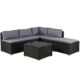 Merax Polyrattan Lounge Ecke Polyrattansofas Sitzgruppe Garnitur Gartenmöbel Lounge Möbel Set Gartenset aus Polyrattan