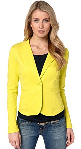 Mode Langarm One Knopfleiste Vorne Large Notch Lapel Kragen Baumwolle Suit Blazer Coat Mantel Mäntel Jacket Jacke Blouson Oberteil Top