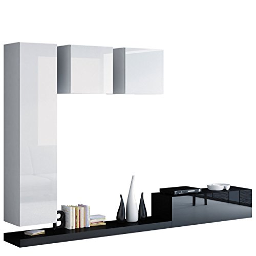 Modernes Wohnwand Pixel V, Wohnzimmer Set, Anbauwand, Fernsehschrank, Design Mediawand, Hängeschrank, TV Lowboard, TV Tische
