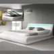 Muebles Bonitos – Luxus Designer LED-Polsterbett mit Bettkasten Weiß 160x200