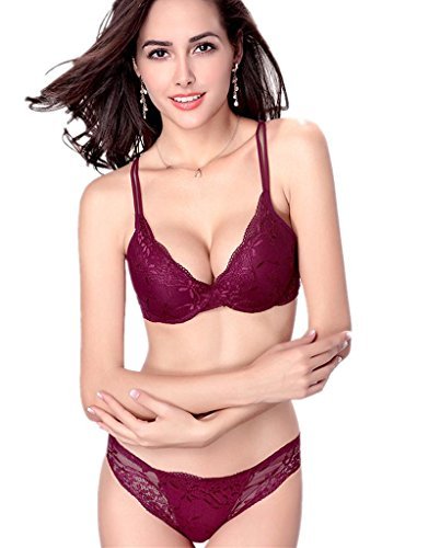 Nature Damen Spitzen Push Up BH Unterwäsche Sets