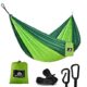 NatureFun Ultraleichte Reise Camping Hängematte | 300kg Tragkraft, (300 x 140 cm) Atmungsaktiv, Schnelltrocknendes Fallschirm Nylon | 2 x Premium Karabiner, 2 x Nylon-Schlingen Inbegriffen | Für Draußen Drinnen Garten