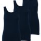 ONLY 3er Pack Damen Oberteile Basic Tank Tops Weiß, Schwarz, Grau, Blau, Creme Frauen Shirt in Verschiedenen Farben Lang Sommer Shirts Top Gratis Wäschenetz B46