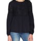 ONLY Damen Bluse Onluna L/S Laceblock Top Wvn