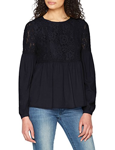 ONLY Damen Bluse Onluna L/S Laceblock Top Wvn