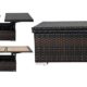 Outflexx Loungetisch höhenverstellbar, Polyrattan, braun-marmoriert, 152 x 75 x 40 cm