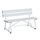 Outsunny Gartenbank Sitzbank Parkbank 2-Sitzer Garten Alu Weiß B120 x T53 x H70cm