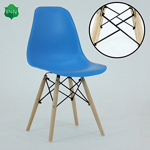 P & N Homewares® Romano DS Moda Stuhl Kunststoff Holz Retro Esszimmer Stühle Weiß Schwarz Grau Rot Gelb Rosa Grün Blau