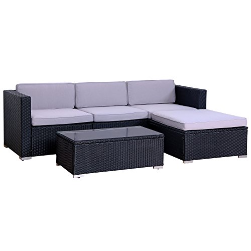 POLY RATTAN Lounge California Gartenset Sofa Garnitur Polyrattan Gartenmöbel Farbwahl