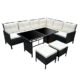 POLY RATTAN Set Gartenmöbel Rattan-Lounge Gartenset Sofa Garnitur Couch-Eck (XXL, Braun)