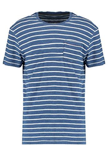 Pier One Herren T Shirt Gestreift mit Rundhals Ausschnitt & Brusttasche - Streifen Tshirt Aus Baumwolle - Jersey T-Shirt für Männer, Regular Fit