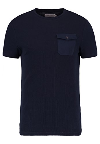 Pier One Herren T Shirt mit Brusttasche & Rundhals Ausschnitt - Tshirt Aus Struktur-Stoff mit Viel Baumwolle - Basic T-Shirt für Männer, Regular Fit