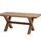 Ploß Gartentisch Lincoln 180 x 100 cm - Terrassentisch Holz massiv mit FSC-Zertifikat - Balkontisch aus hochwertigem Naturholz für 6-8 Personen- Teakholz-Tisch Braun mit X-Beinen