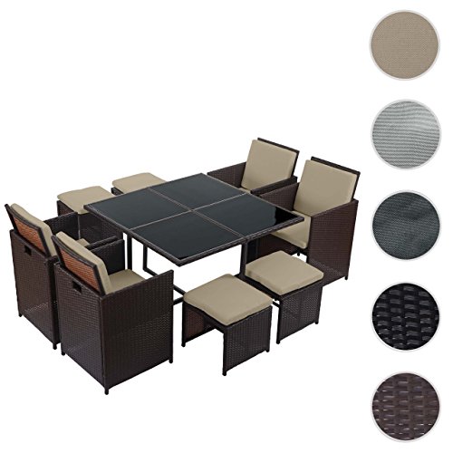 Poly-Rattan Garten-Garnitur Kreta, Lounge-Set Sitzgruppe