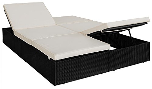 Poly Rattan Liege Einzelliege Doppelliege Schwarz Braun Gartenliege Modellauswahl