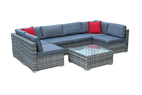 Poly Rattan Sitzgruppe Gartenmöbel Wohnlandschaft Lounge RQ7003 Valencia