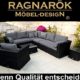 PolyRattan Lounge DEUTSCHE MARKE - EIGNENE PRODUKTION - 8 Jahre GARANTIE auf UV Besträndigkeit - Garten Möbel Glas und Polster Ragnarök-Möbeldesigntur SCHWARZ Gartenmöbel Aluminium Rostfrei